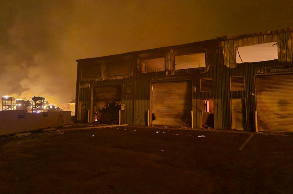 Smoke billows from flames near Lahaina as wildfires