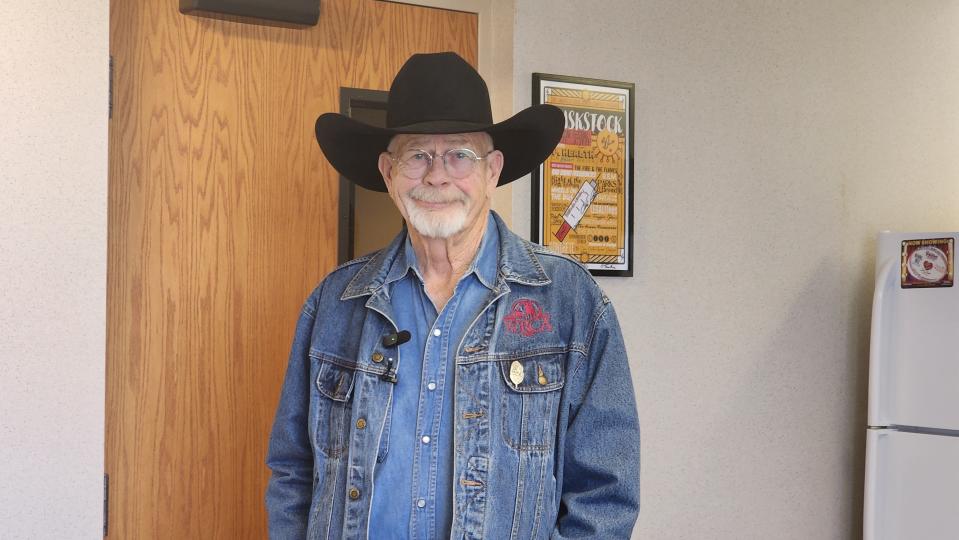 Gary Morton, the WRCA rules and sanctioning chairman, discusses the WRCA rodeo and its future in Amarillo Wednesday at a news conference at the Amarillo Civic Center.