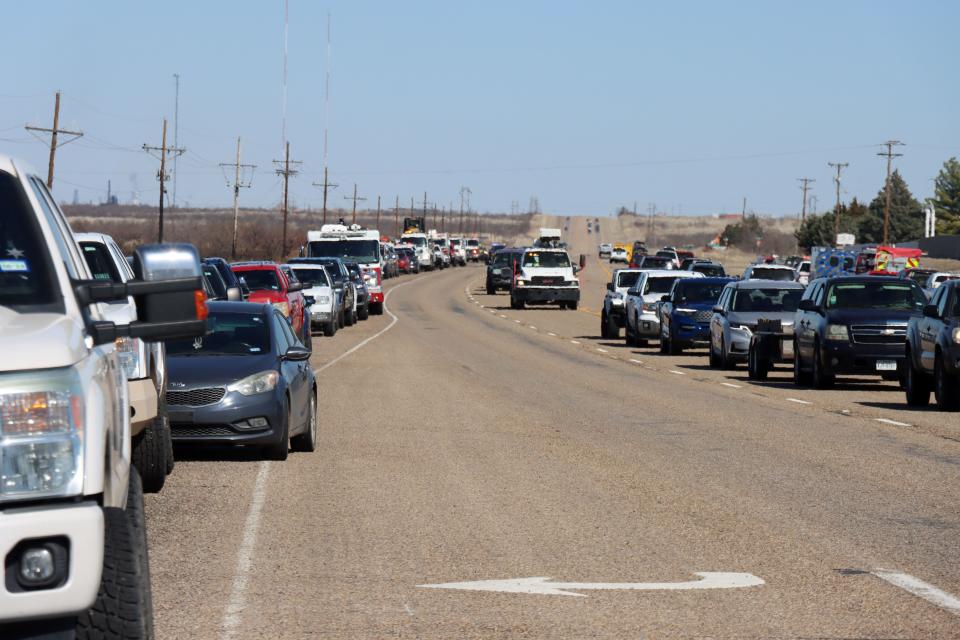 Firefighters and law enforcement from more than 60 organizations statewide in Texas, as well Oklahoma and New Mexico, line Highway 136 to honor Fritch Volunteer Fire Chief Zeb Smith as he was laid to rest Saturday afternoon.