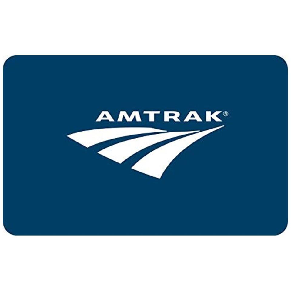 <p><a href="https://www.amazon.com/Amtrak-Gift-Cards-Email-Delivery/dp/B07S97PYTS/ref=sr_1_2?crid=1GRWW08LDGGG3&dib=eyJ2IjoiMSJ9.x68DjmSYePLHGa3Fi71U46fU8VVEhfNxnY7Um2Smdl1CzBRzFDMl1XW5qLFddLtDudVY-3OhvUdhAm2WkW4ejDbSTLPXbYpMK84MKaZGlBRgVfGmH7kE9Z8Z1txazY1KUgi1TH07ejkreRwbGPYdIcv741a82Z6L6RnvuTScy25gd-1_fAl5G9wh_dGEK4obPUZjc9JPt-JjTZFWkrhsry3MgrrAXL96m6V8NcIy5bg.YT56VTXixjL7yKgu21uVaa4tuLjleB9ffUAxZCuVwvI&dib_tag=se&keywords=amtrak+gift+cards&qid=1712582108&sprefix=amtrak+%2Caps%2C88&sr=8-2&tag=syn-yahoo-20&ascsubtag=%5Bartid%7C2089.g.60399647%5Bsrc%7Cyahoo-us" rel="nofollow noopener" target="_blank" data-ylk="slk:Shop Now;elm:context_link;itc:0;sec:content-canvas" class="link ">Shop Now</a></p><p>Amtrak Gift Card</p><p>Amazon</p>