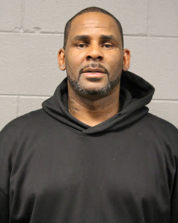 Singer Robert Kelly, known as R. Kelly, appears in a booking photo provided by the Chicago Police Department in Chicago, Illinois, U.S., on February 23, 2019. Courtesy Chicago Police Department/Handout via REUTERS