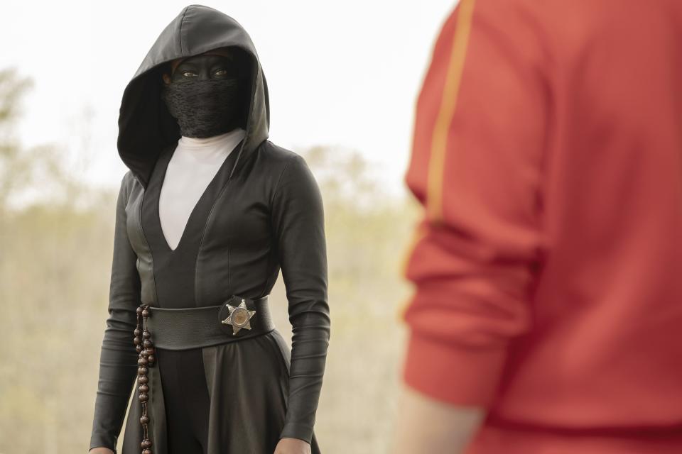 Masked cop Angela Abar (Regina King) leads the effort against the white supremacist group Seventh Kavalry in "Watchmen."