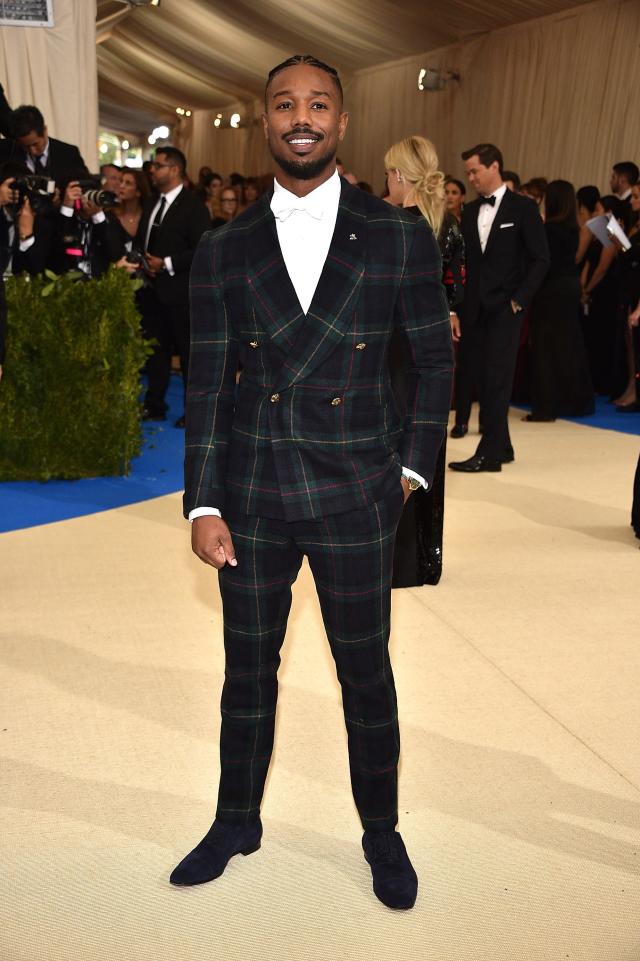 Louis Vuitton Cut Away Vest Monogram floral worn by Michael B. Jordan on  2019 SAG Awards Red Carpet