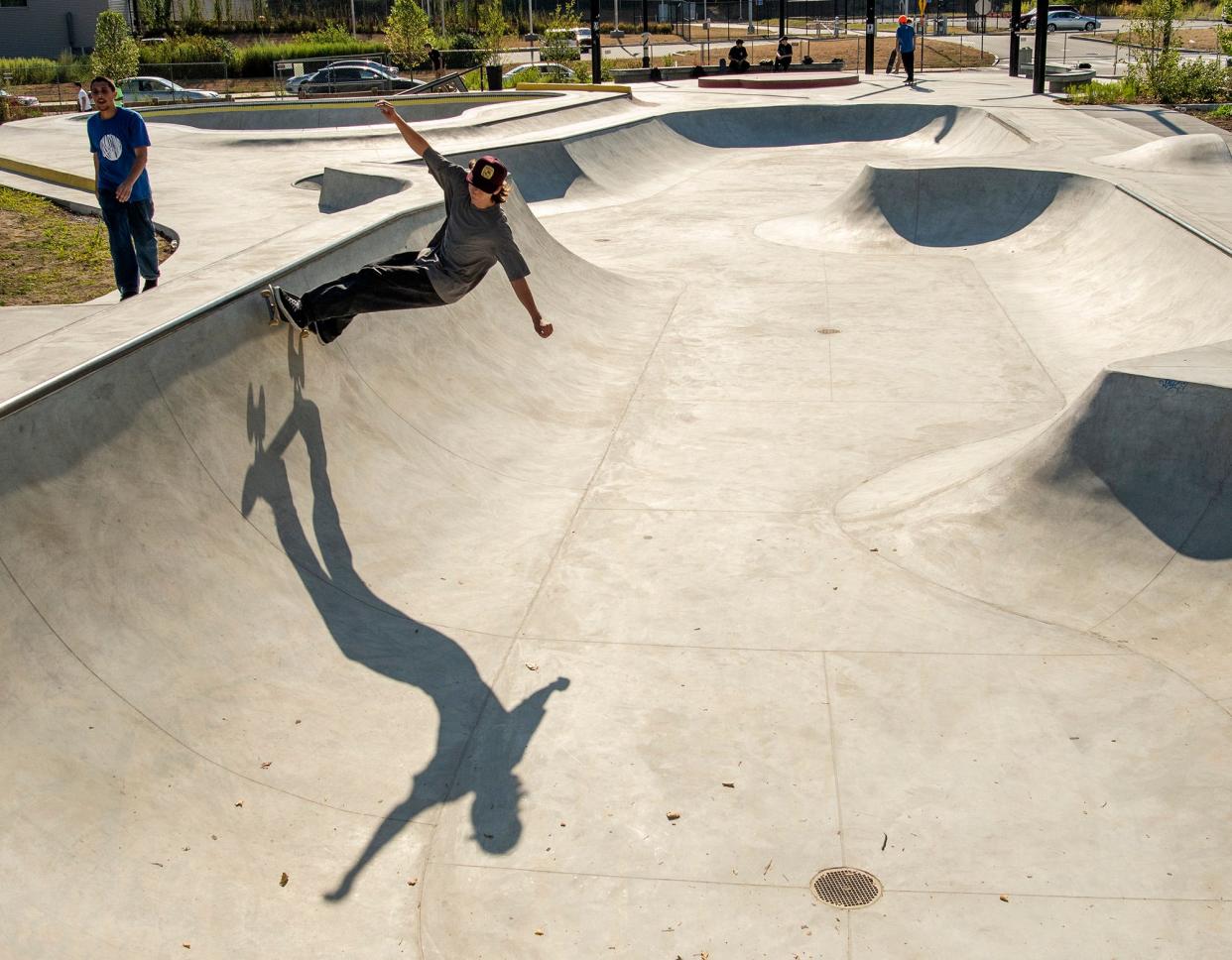 Ryan Adams of Rutland rides the new Crompton Park skateboard park Friday in Worcester.