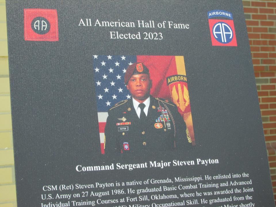 Retired Command Sgt. Maj. Steven Payton was inducted into the 82nd Airborne Division's 2023 Hall of Fame during a ceremony Wednesday, May 24, 2023, at Fort Bragg.