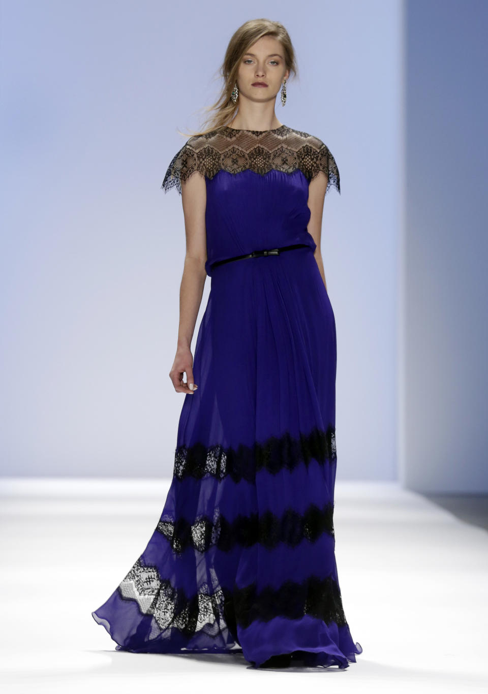 The Tadashi Shoji Fall 2013 collection is modeled during Fashion Week in New York on Thursday, Feb. 7, 2013. (AP Photo/Richard Drew)