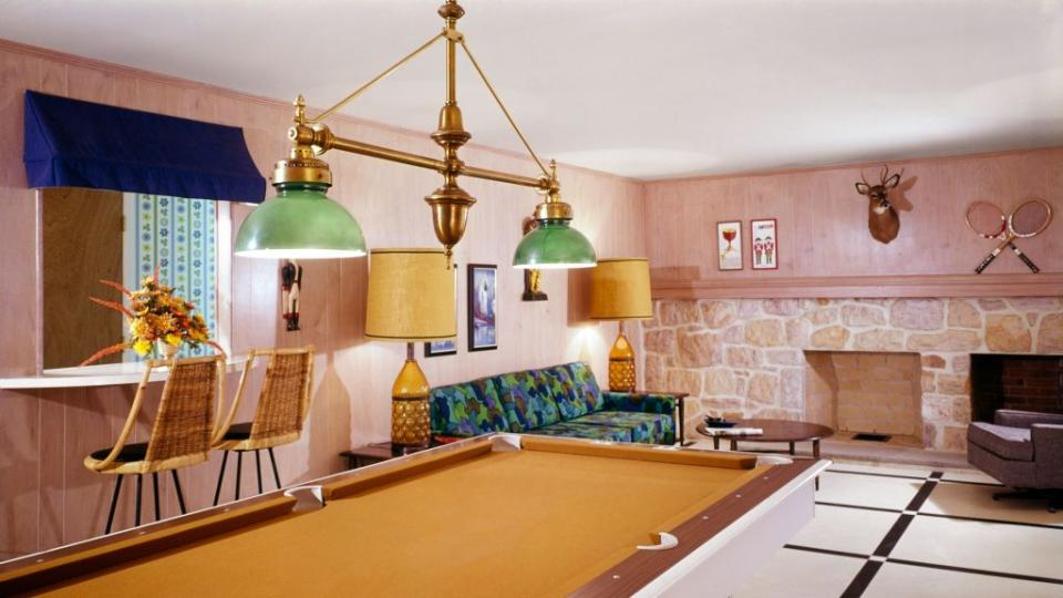 1960s 1970s basement rec room