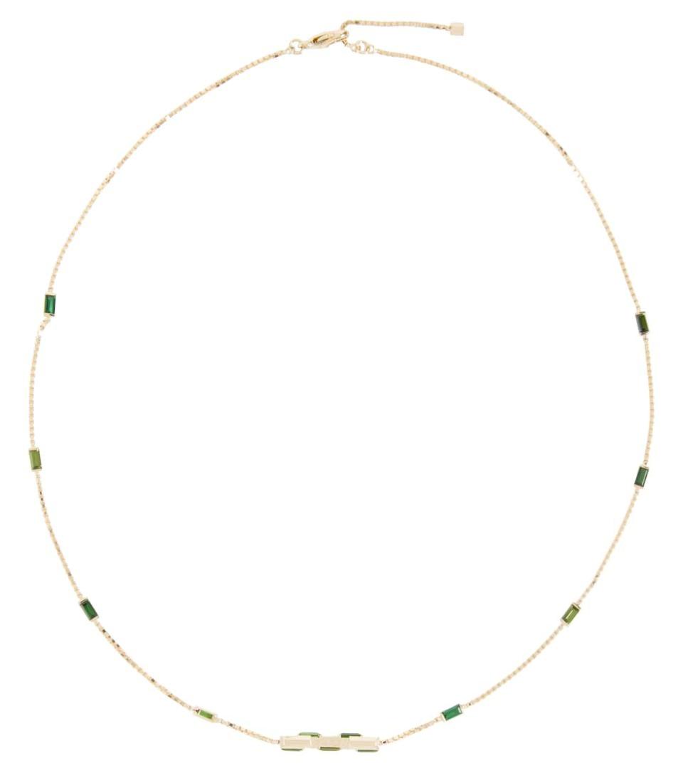 Gucci Link to Love 18kt gold necklace with tourmalines