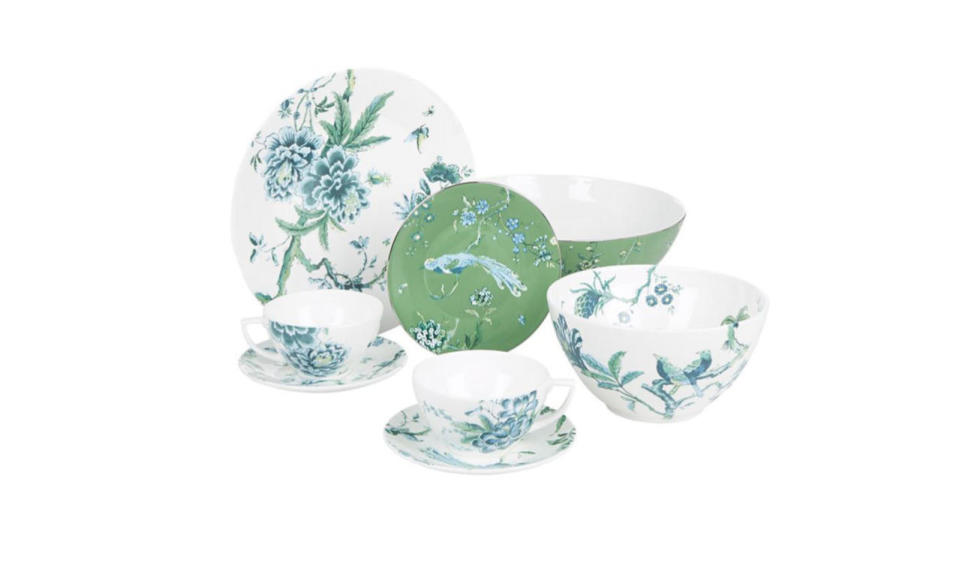 <p>Chinoiserie Tableware, from $29 to $300, <a href="http://www.harrods.com/product/chinoiserie-tableware-range/jasper-conran-at-wedgwood/b12-1205-331-JSPCRWEDG-001?cat1=new-home&cat2=new-home-tableware#" rel="nofollow noopener" target="_blank" data-ylk="slk:Harrods;elm:context_link;itc:0;sec:content-canvas" class="link ">Harrods</a></p>