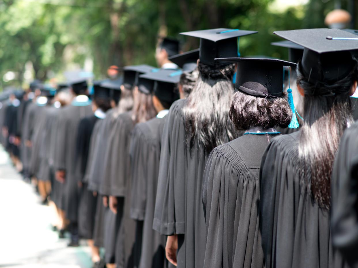 Student lining up for graduation