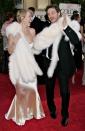 <p>The “Nanny McPhee” co-stars joked around in Thompson’s furs on the red carpet. <i>(Photo by Kevin Winter/Getty Images)</i><br></p>