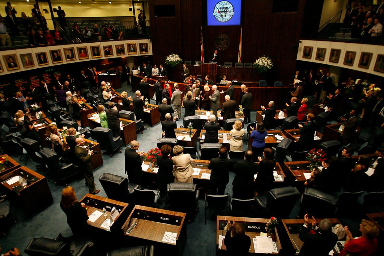 The Florida Senate. The Florida Legislature held a special session on Tuesday. New members were sworn in to the House of Representatives and the Senate and returning members were reconfirmed to their posts.