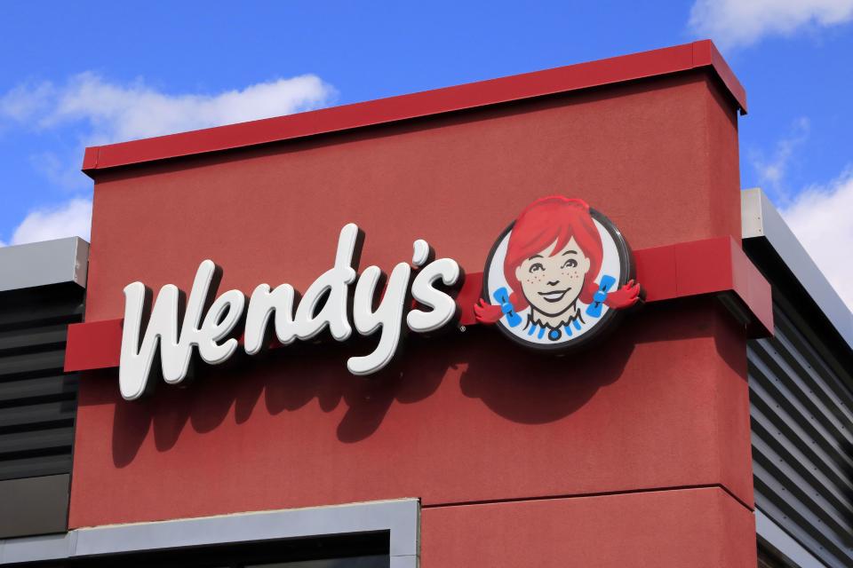 WendyÕs hamburger business logo on store front, northern Idaho. (Photo by: Don & Melinda Crawford/Education Images/Universal Images Group via Getty Images)