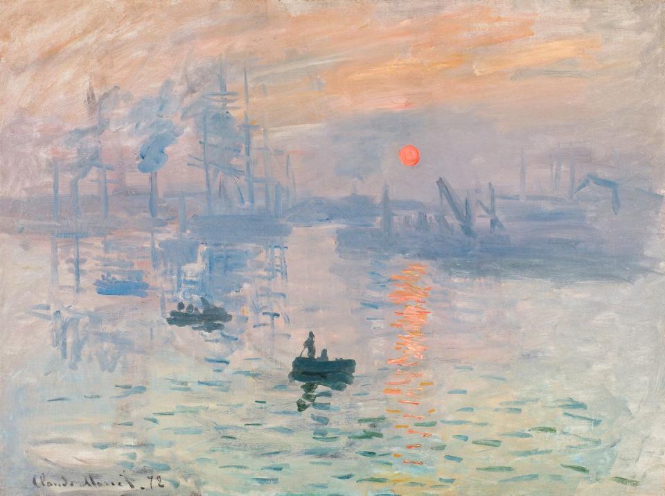 claude monet impression, sunrise, 1872 oil on canvas