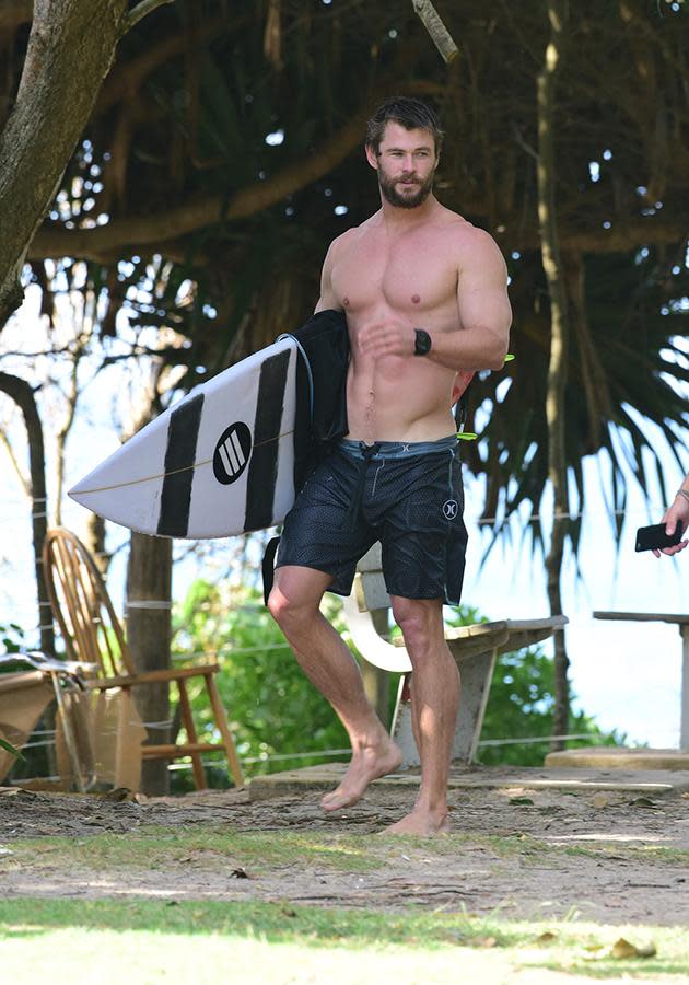 <p>As a Byron Bay local, Chris is seen on the reg out for a surf!</p>