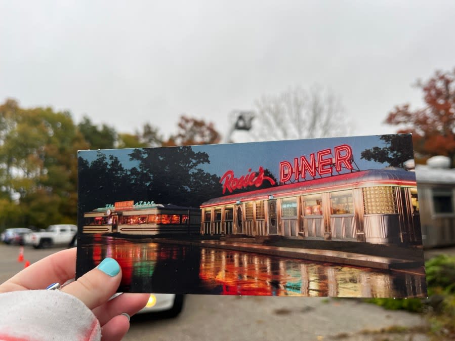 An undated postcard of the iconic Rosie's Diner.