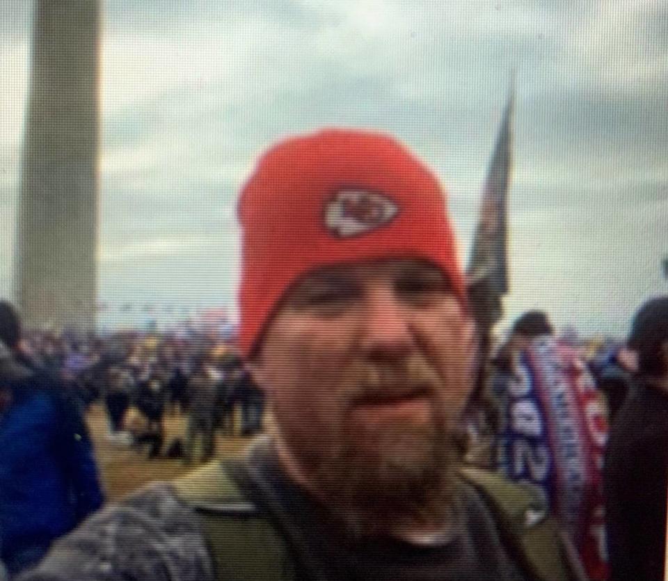 Carey Jon Walden in a “selfie” photograph he took before entering the Capitol building on Jan. 6, 2021.