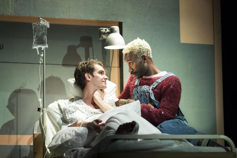 Andrew Garfield as Prior and Nathan Stewart-Jarrett as Belize in Angels in America (Helen Maybanks)