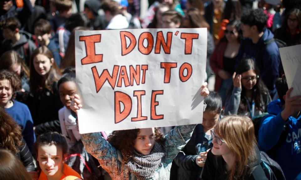 Students walk out in Chicago