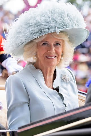 <p>Mark Cuthbert/UK Press via Getty</p> Queen Camilla attends Royal Ascot on June 21, 2024