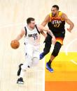 Luka Doncic des Dallas Mavericks contre le Utah Jazz en plays-offs de la NBA le 28 avril 2022 à la Vivint Smart Home Arena à Salt Lake City (AFP/Alex Goodlett)