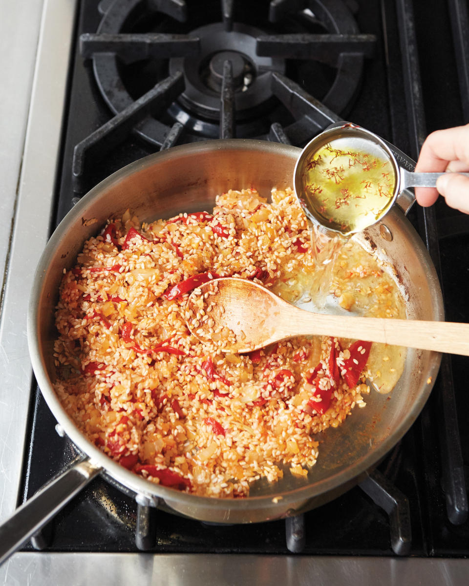 Sauté Rice and Add Liquid