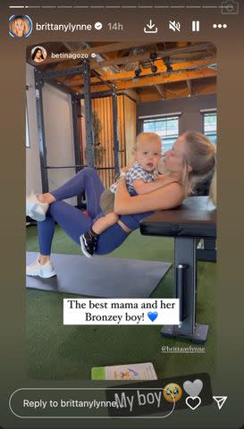 <p>Brittany Mahomes /Instagram</p> Brittany Mahomes and son Bronze