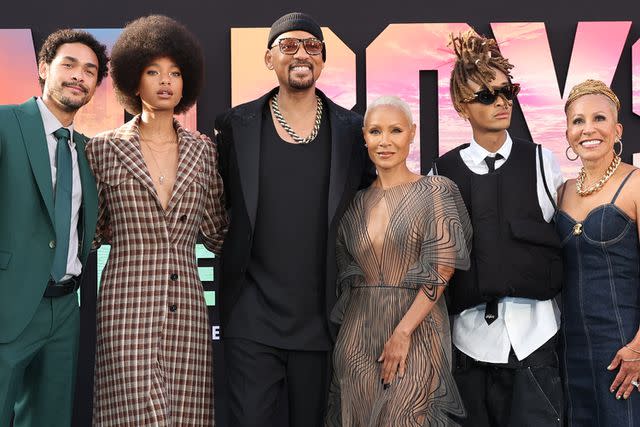 <p>Eric Charbonneau/Getty</p> Will Smith is joined by all three children, Trey, Jaden, and Willow, his wife Jada Pinkett Smith, and her mother on the red carpet for the Los Angeles premiere of "Bad Boys: Ride or Die."