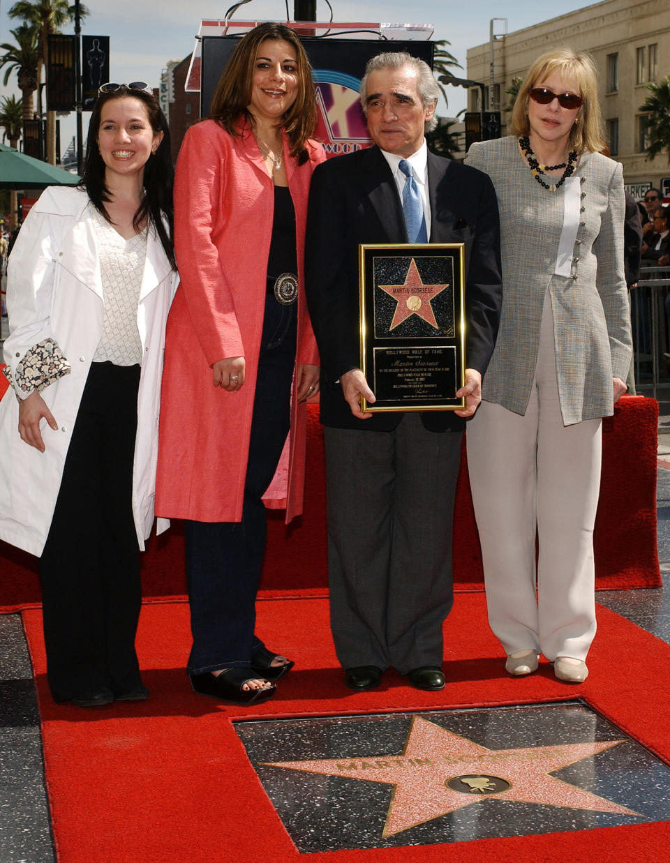 <p>Scorsese alongside daughters Catherine and Domenica and his wife Helen in 2003 as he received his star on the Hollywood Walk of Fame.</p>