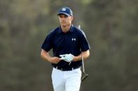 Jordan Spieth of the U.S. walks up to the 18th green during first round play of the 2018 Masters golf tournament at the Augusta National Golf Club in Augusta, Georgia, U.S., April 5, 2018. REUTERS/Lucy Nicholson