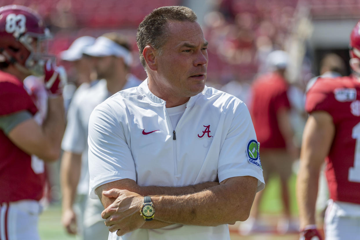 Former Tennessee head coach and current Alabama analyst Butch Jones reportedly interviewed for the Rutgers job. (AP Photo/Vasha Hunt)