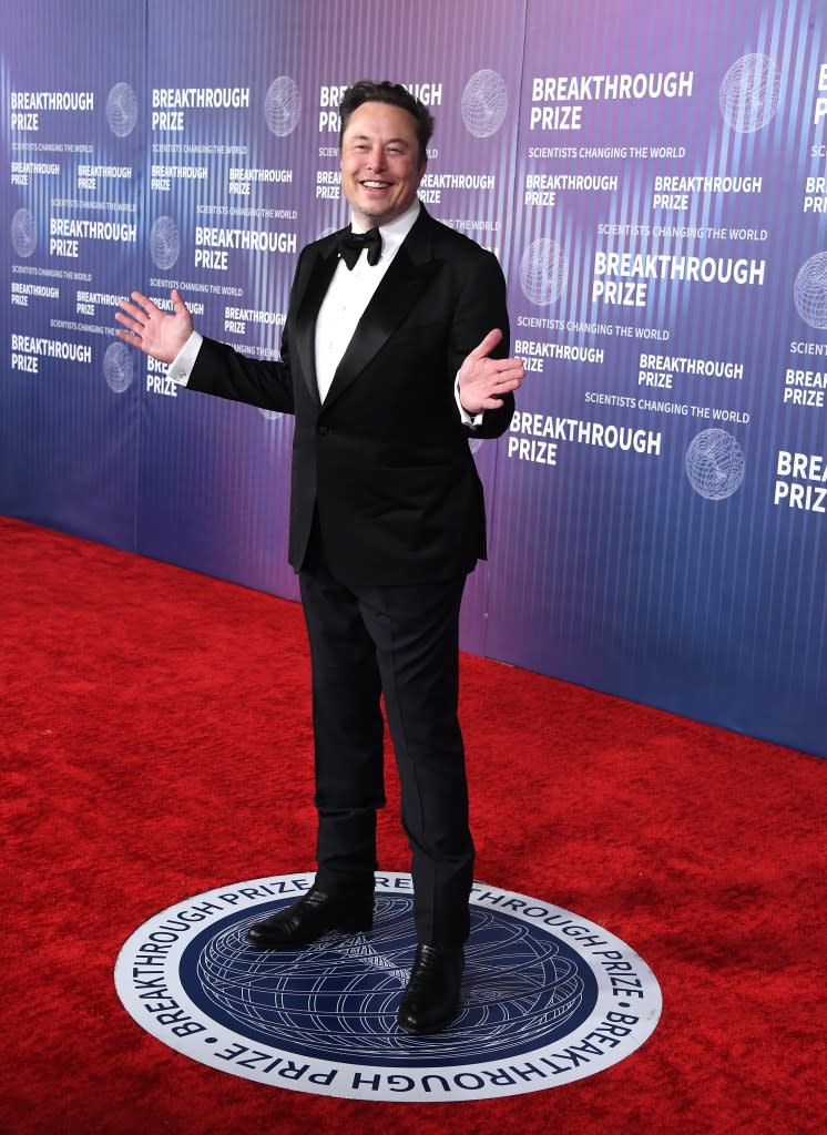 LOS ANGELES, CALIFORNIA - APRIL 13: Elon Musk arrives at the 10th Annual Breakthrough Prize Ceremony at Academy Museum of Motion Pictures on April 13, 2024 in Los Angeles, California.