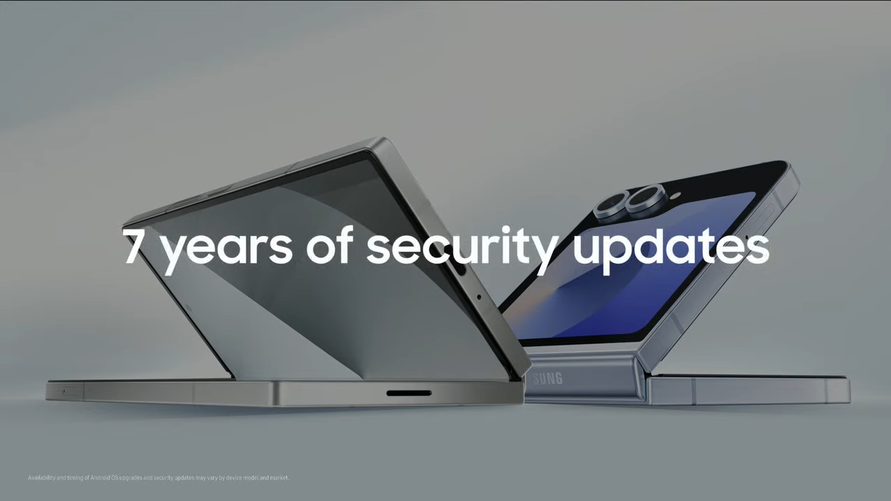 Galaxy Z phones will have 7 years of security updates.