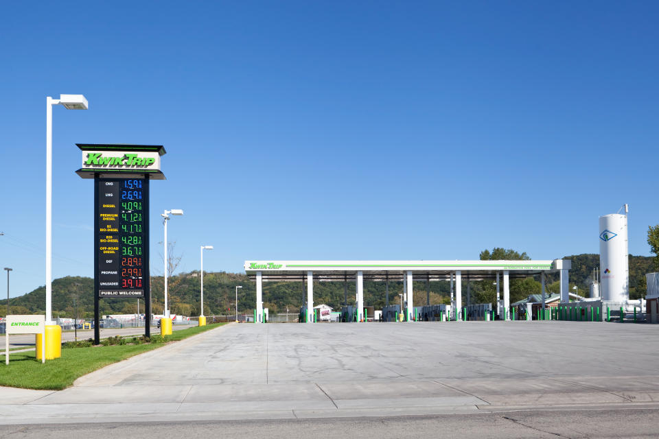 "La Crosse, Wisconsin, USA - September 14, 2012: The nation's first alternative fueling station, opened earlier this year, owned and operated by Kwik Trip, Inc., one of the largest convenience store chains in the Upper Midwest."