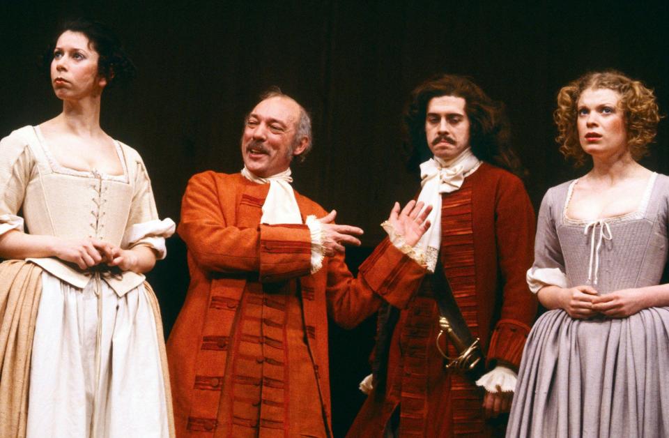 Molière's Don Juan at the National Theatre in 1981, l-r, Elizabeth Estensen, Pember, Nigel Terry and Holly de Jong - Donald Cooper/Alamy