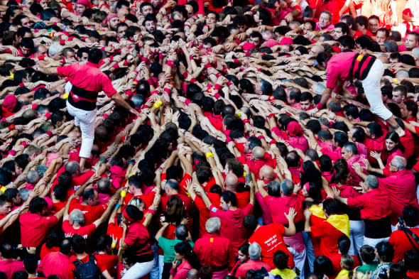 Human Towers Are Built In The 25th Tarragona Castells Competition