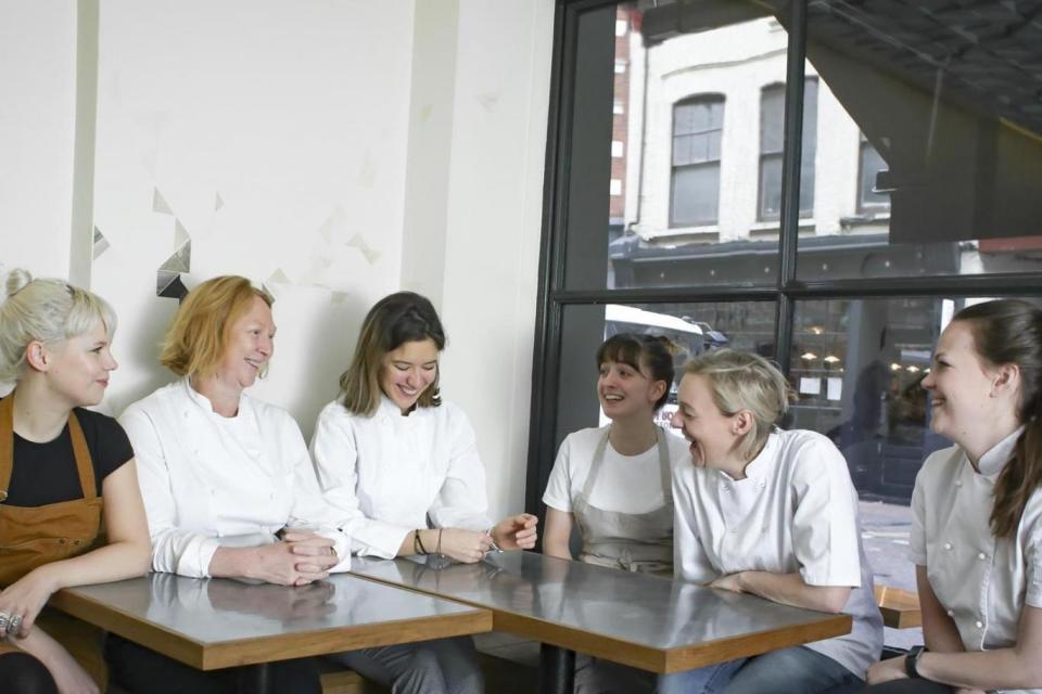 On the menu: the Balls & Company dinner will include, from left, Freddie Janssen, Margot Henderson, Emily Dobbs, Roz Bado, Tania Steytler and Bonny Porter (Hazel Brearley)