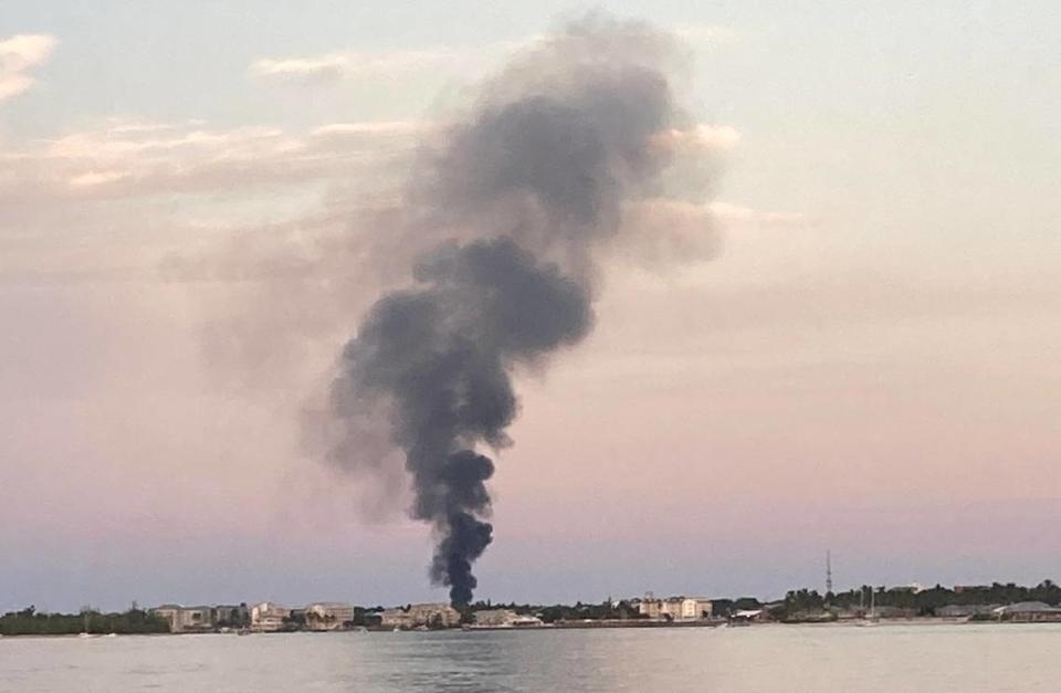 Smoke from a Key West house fire on June 29, 2022, was visible across the island.