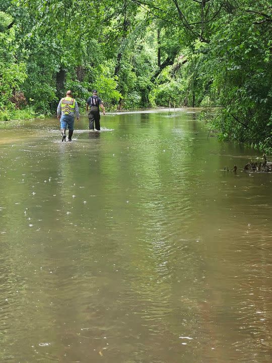 Flooding on CR 4480. Photo courtesy of Point Fire Department.
