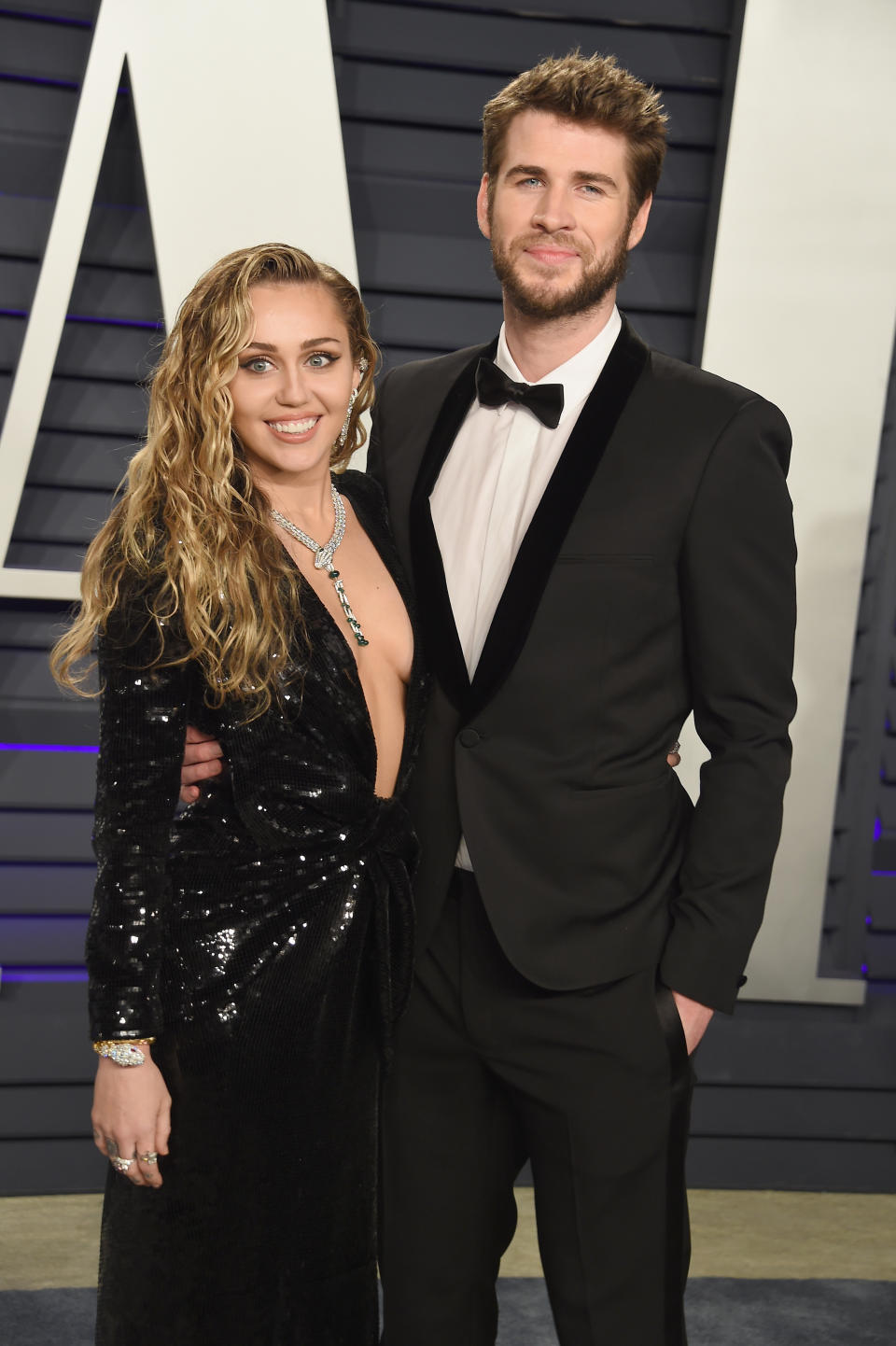 Miley Cyrus and Liam Hemsworth at the Vanity Fair Oscars 2019 after party