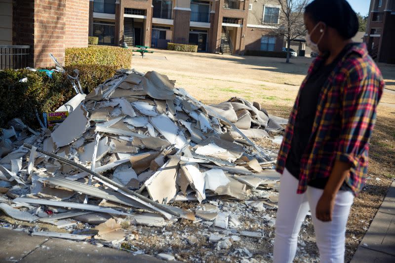 Damaged apartments and homes after winter weather caused blackouts and water pipes to burst in Fort Worth