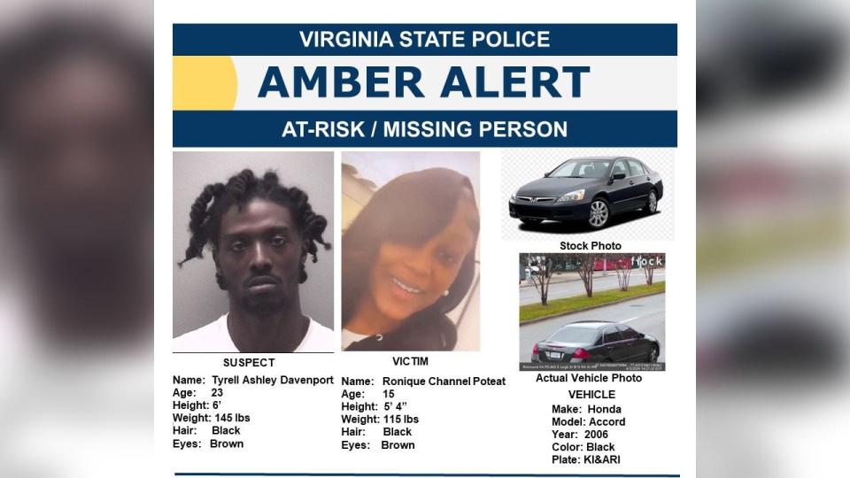 <div>Virginia Amber Alert: Richmond teen abducted; believed to be in extreme danger, police say</div>