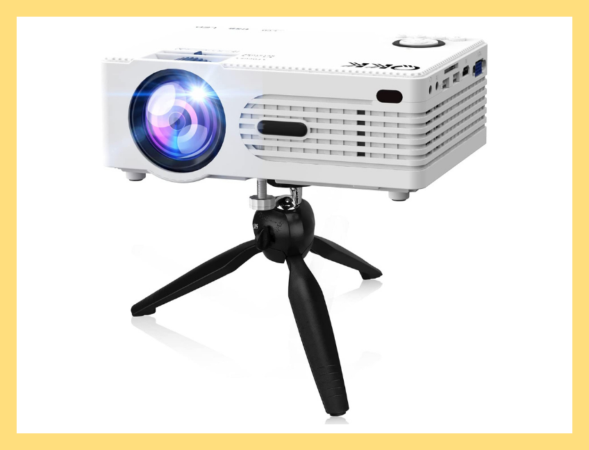 Save $38 on this projector, which comes with its own tripod stand. (Photo: Amazon)