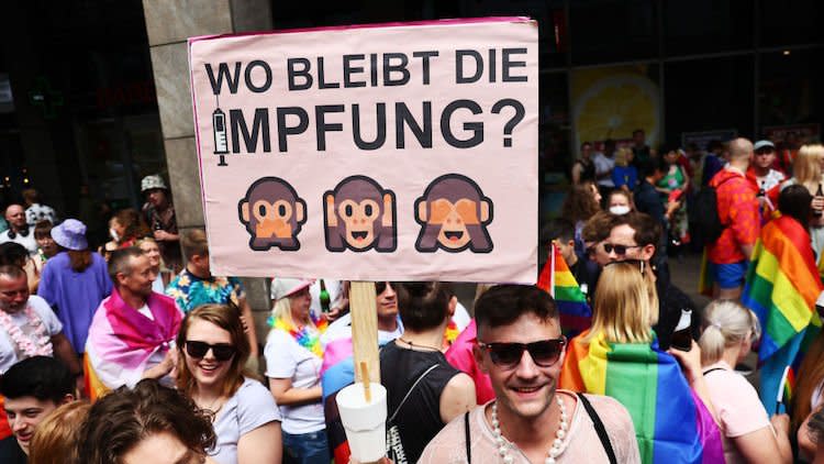 demonstrator at pride in germany