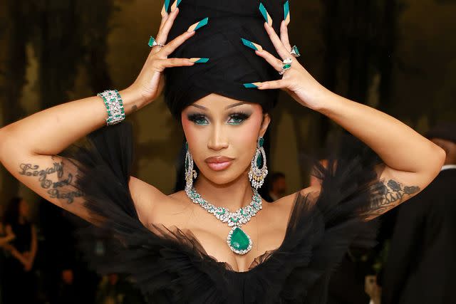 <p>Arturo Holmes/MG24/Getty</p> Cardi B in New York City on May 6, 2024 for the Met Gala