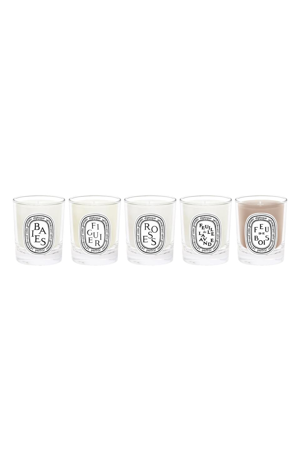 9) Diptyque Travel Size Scented Candle Set