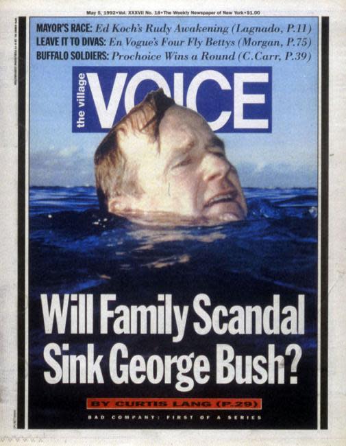 George Bush is featured on another cover from The Village Voice newspaper.