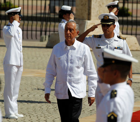 Portugal's President Marcelo Rebelo de Sousa arrives at the convention center before the opening of the 25th Ibero-American Summit in Cartagena, Colombia October 29, 2016. REUTERS/John Vizcaino