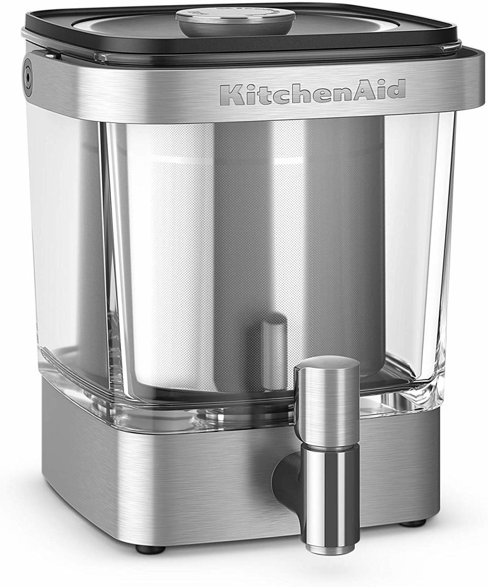 This cold-brew coffee maker is made from stainless steel and glass. (Photo: Amazon)