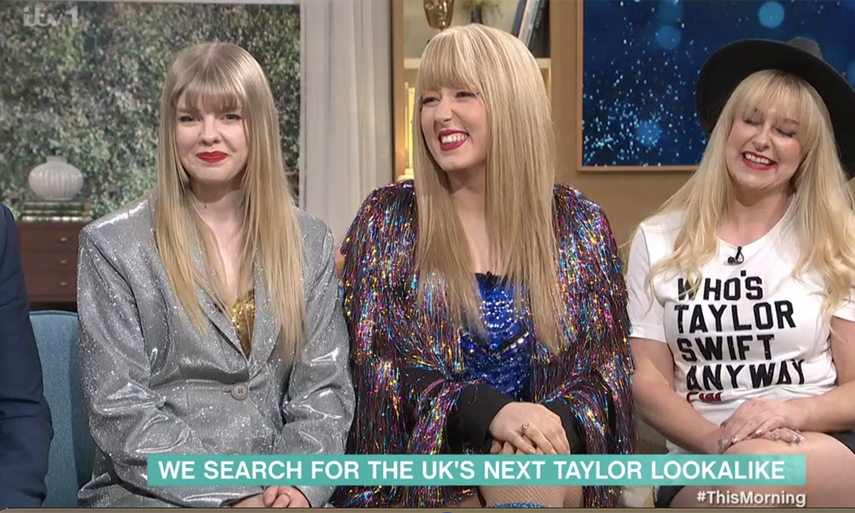Taylor Swift lookalikes appeared on This Morning. (ITV screengrab)